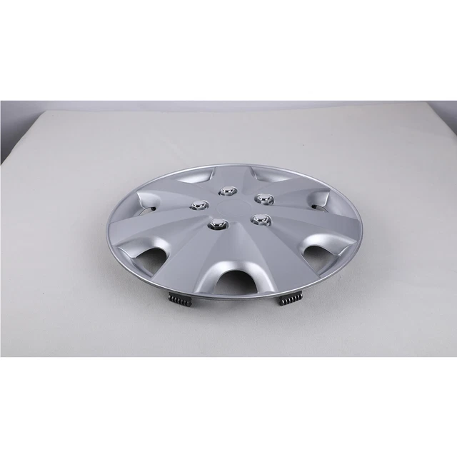 ROXX 15-inch Wheel Covers - Set Of 4 Snap-On Hub Caps, Silver & Black Glossy Finish