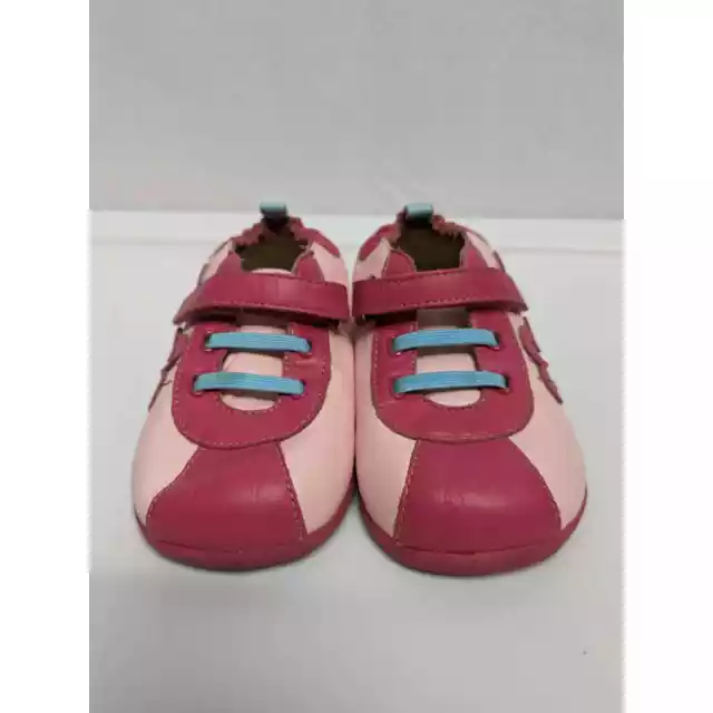 Robeez Toddler Girls Shoes Pink Mary Jane Leather Flowers Pink Size 20-24 Months 3