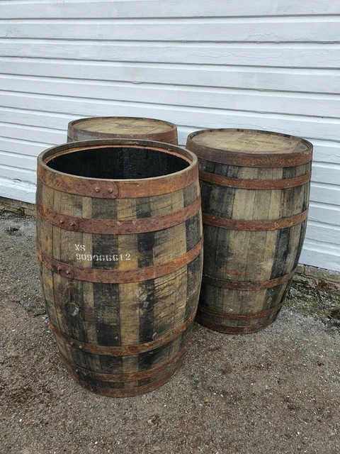 Whole Barrel Planter Old Reclaimed Used Rustic Whiskey Scotch Whisky Oak Wooden