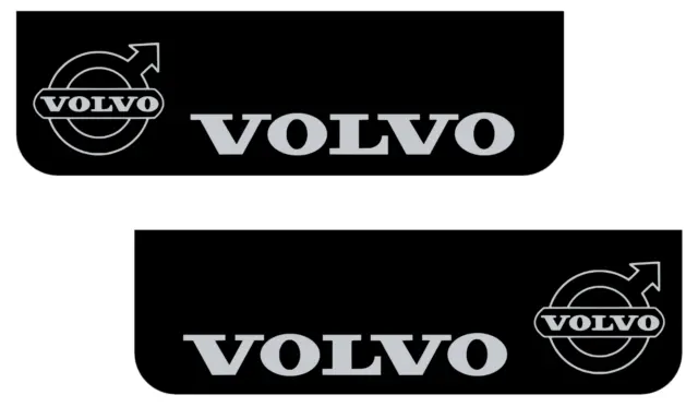 Volvo van Hgv mudguard truck 18 x 60 cm smooth PVC black flap silver