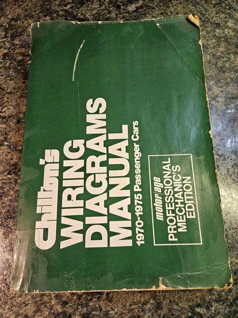 CHILTON'S 1970-1975 PROFESSIONAL Wiring Diagrams Manual Passenger Cars