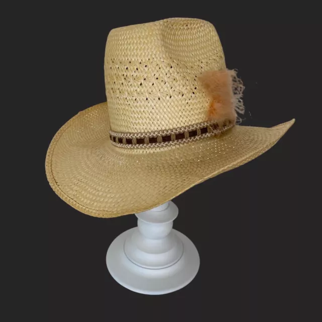 VINTAGE RESISTOL STAGECOACH Western Cowboy Straw Hat 7 1/8 Self ...