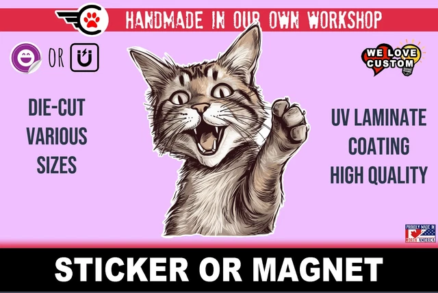 Cats Die-Cut sticker or magnet in various widths, 3" to 9"