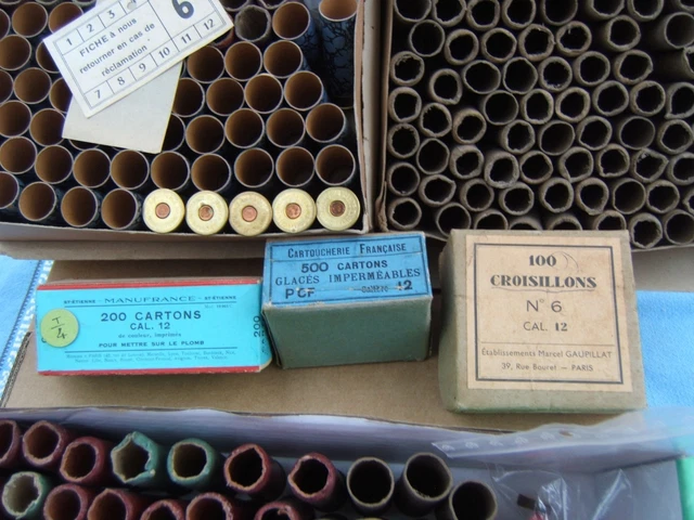 Cartouchière de chasse en cuir de fabrication Française. Tampon à chaud