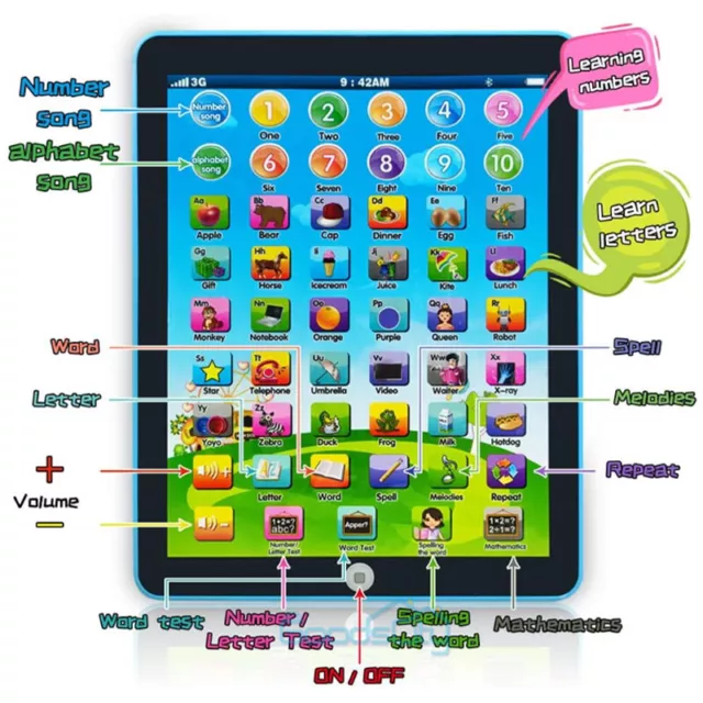 Children Tablet Educational Learning Toy For Kids 3 4 5 6 7 8 Years Old Boy Girl