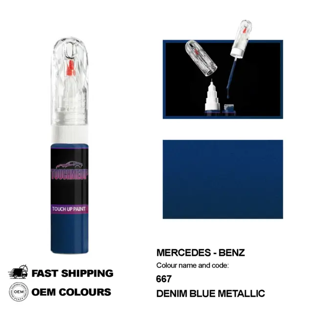 Para Mercedes Benz Denim Azul 667 Pintura De Retoque Kit De Reparación De...