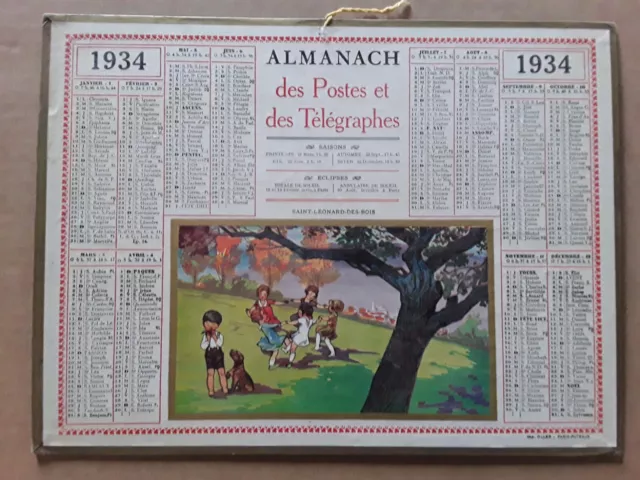 calendrier ptt -  almanach de la poste 1934 - St Léonard des bois