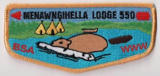 Menawngihella Lodge 550 Yellow Border Brotherhood Flap Mountaineer West Virginia