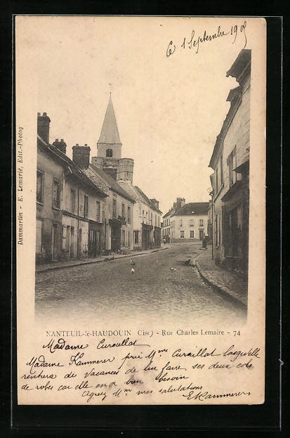 CPA Nanteuil-le-Haudouin, Rue Charles Lemaire 1905