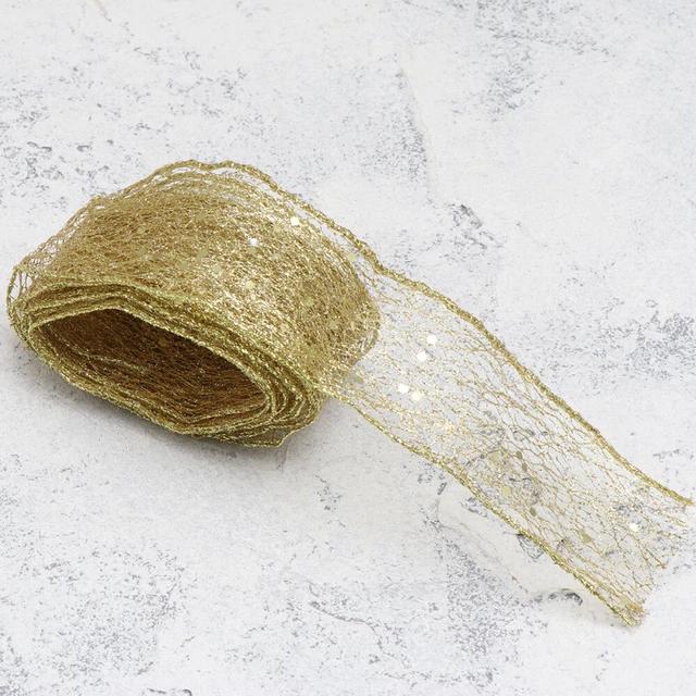 2x Weihnachten Bogen Band Chiffon Bänder Chiffon Bänder Mesh Band Handwerk 11