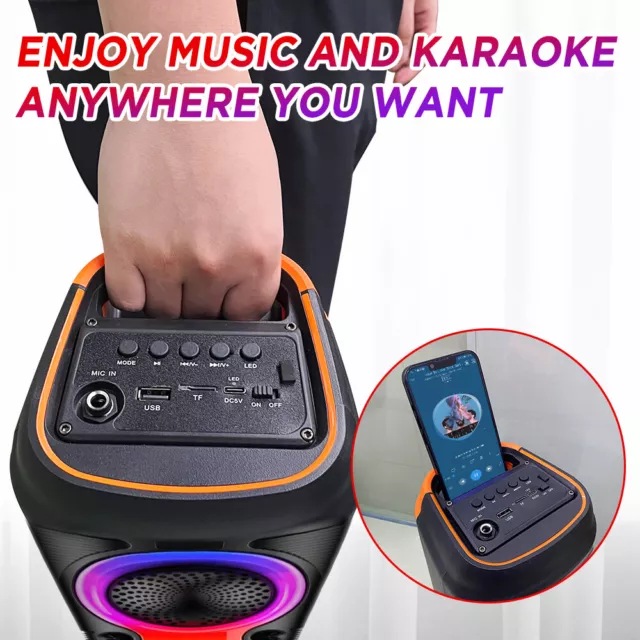 Tragbarer Bluetooth 5.0 Dual Lautsprecher Party Stereo Subwoofer Karaoke Speaker 3