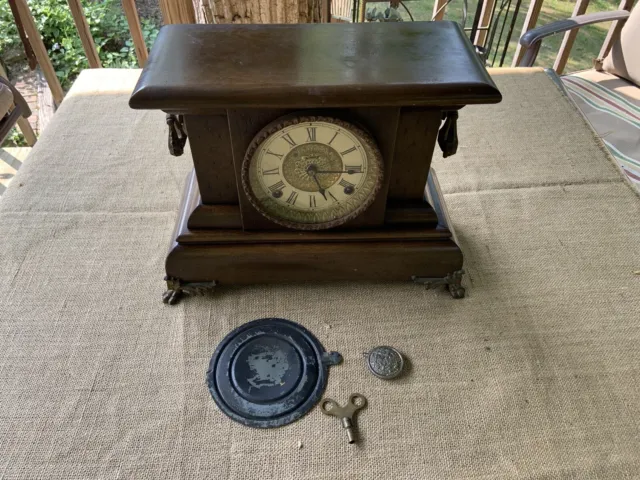 Vintage E. Ingraham Focus Mantle Clock Parts or Repair