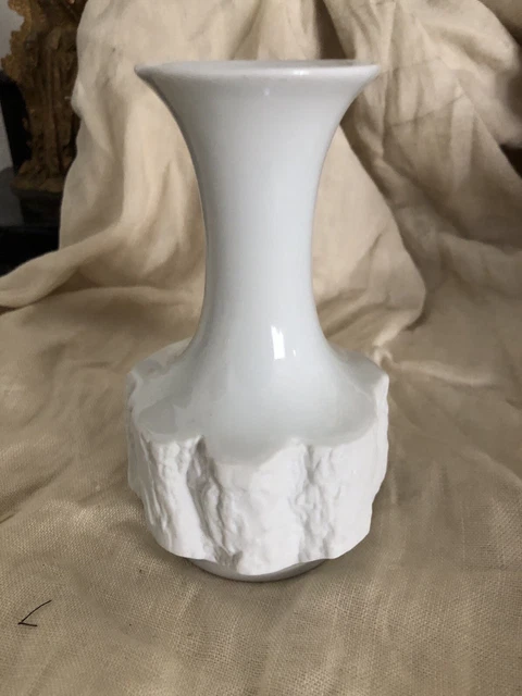 Bareuther Waldsassen Vase 231  Textured Bark  Bavaria 5.5"