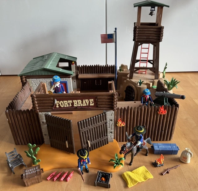 Playmobil Cheval Centre équestre Pièces PLAYMOBIL Far West - Mur D'Enceinte Pour Fort Union - Incomplet | Occasion Gare Playmobil