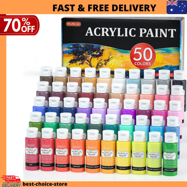 Acrylic Paint Shuttle Art 50 Colours Acrylic Paint Set 2oz 60ml Bottles Rich