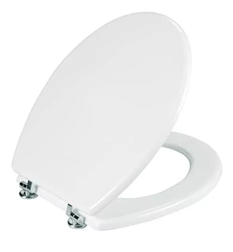 WENKO Abattant WC Bali - fixation en acier inox MDF 35 x 42 cm Blanc 3