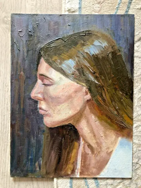 Impressionism art Oil painting portrait of girl impasto