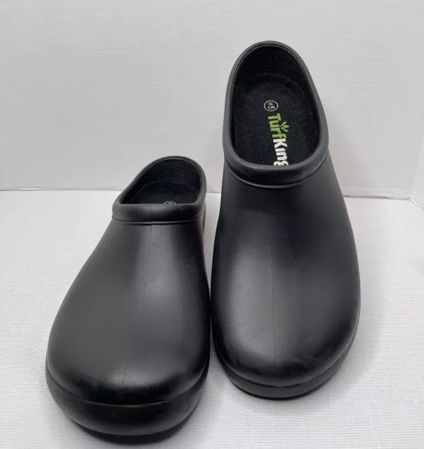 Sloggers Womens Black Turf King Garden Shoes Slip On Clog Size 10