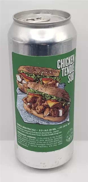 Craft Beer Can Civil Society Brewing Company Chicken Tendie Sub Triple IPA