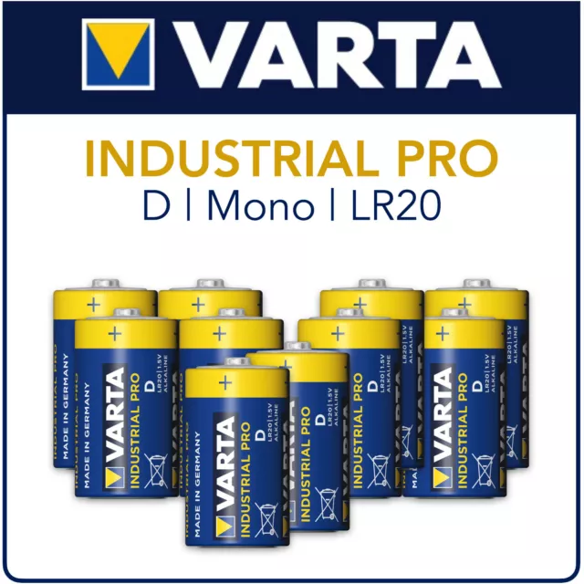 Varta Industrial Pro Batterie Mono D LR 20 020 Mono 1.5V LR20 MN1300 E95 R20 AM