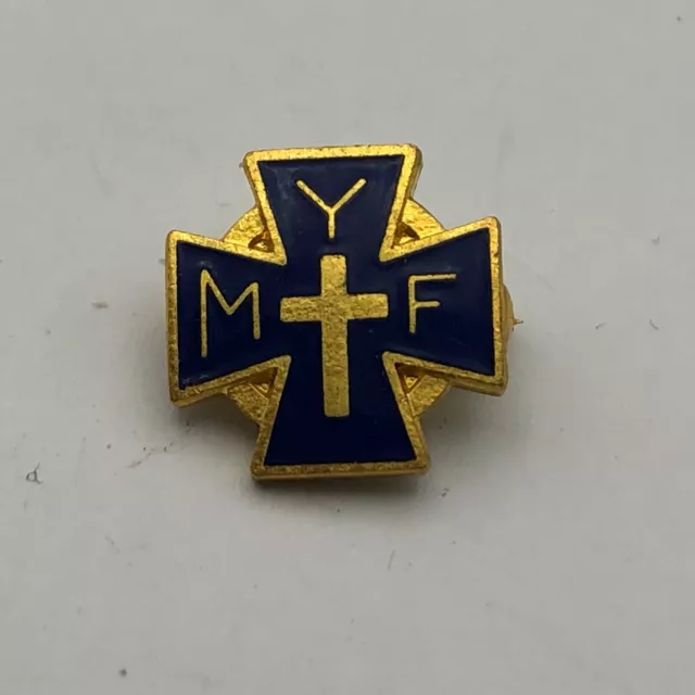 Antique MYF Methodist Youth Fellowship Cross Enamel Lapel Hat Pin Vintage   G3