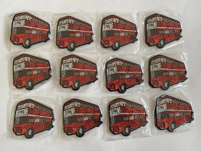 Red London Bus Key rings x 12, Flexible, Souvenir, Sight Seeing Place Names, FUN