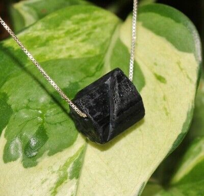 Raw Black Tourmaline Necklace Raw Crystal Necklace Grounding Necklace