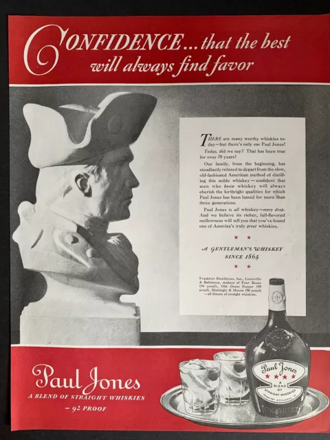 Vintage 1936 Paul Jones Whiskey Ad