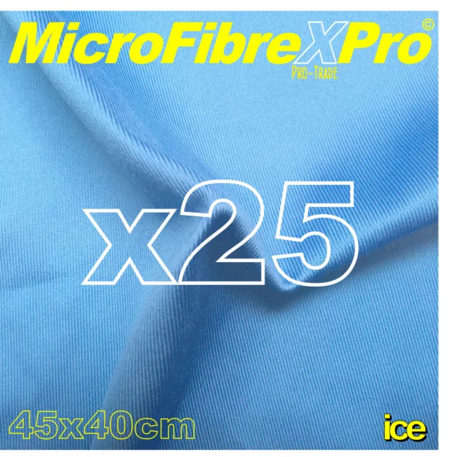 25 LARGE 40x45 PROFESSIONAL GLASS WINDOW MIRROR MICROFIBRE CLEANING SCRIM CLOTHS