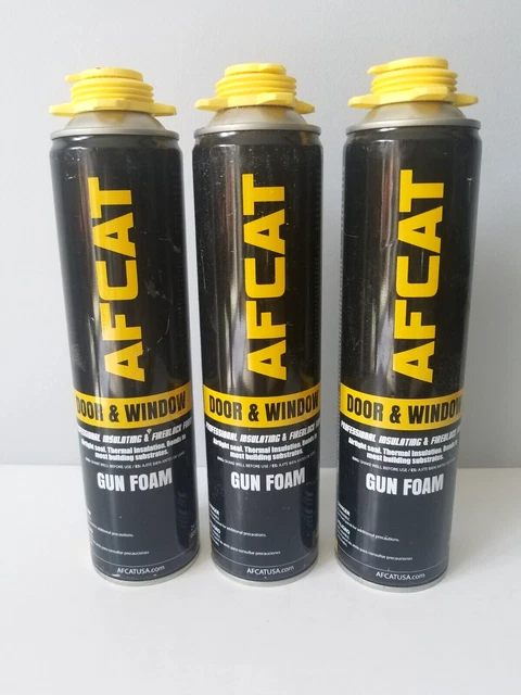 Lot of 3 AFCET Window & Door Insulating Foam 24 oz  No Gun, Nozzle Exp 06/01/23