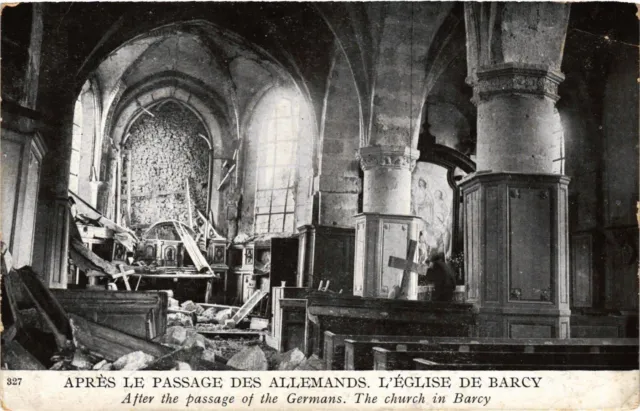 CPA Militaire, Apres le Passage des Allemands - L'Eglise de Barcy (277709)