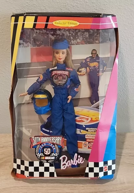 MATTEL COLLECTORS EDITION 50th Anniversary NASCAR Barbie Doll (New in Package)