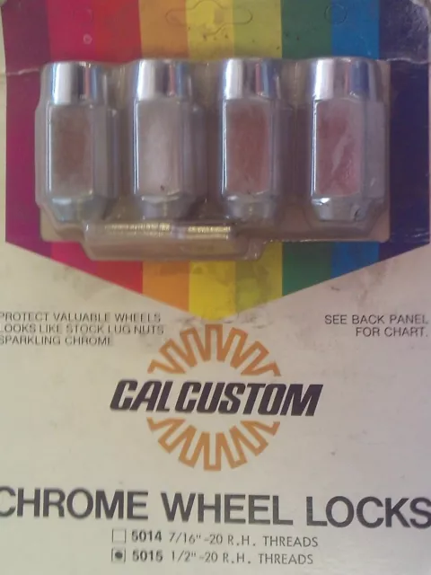 wheel locking lug nut set of 4 cal custom with key 1/2" x  20 right hand
