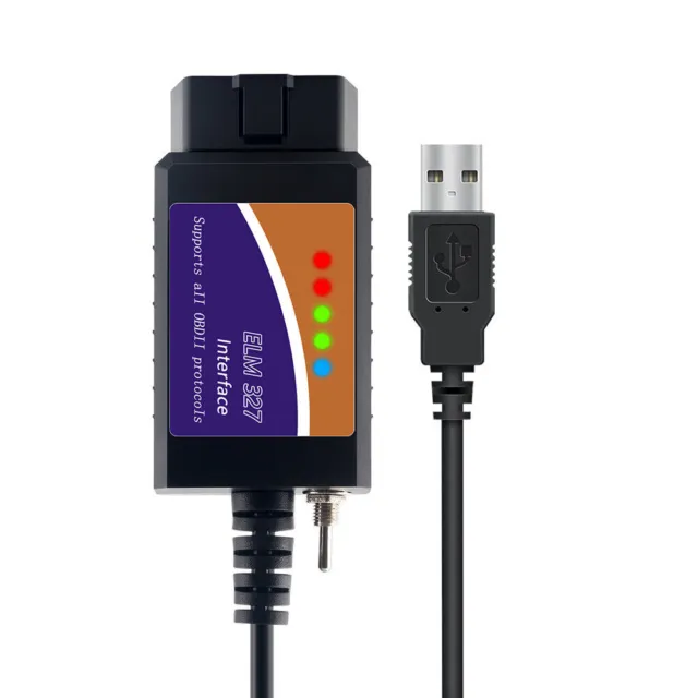 Für Ford Forscan ELM327 USB V1.5 OBD2 Kabel Diagnose Scanner Tool mit Schalter