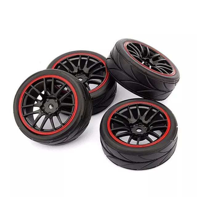 4PCS Drift Tires Wheels Rims 12mm Hex Hub For HPI HSP RC 1:10 On Road Racing Car