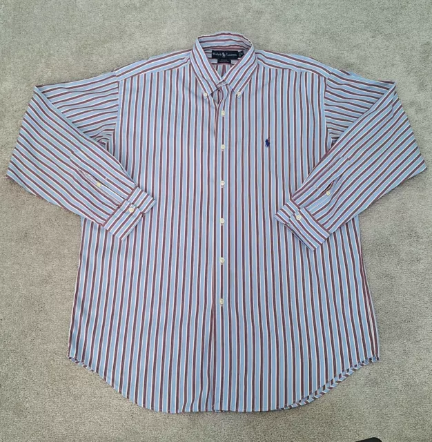 Polo Ralph Lauren Long Sleeve Button Shirt Men's Size Medium Blake Striped