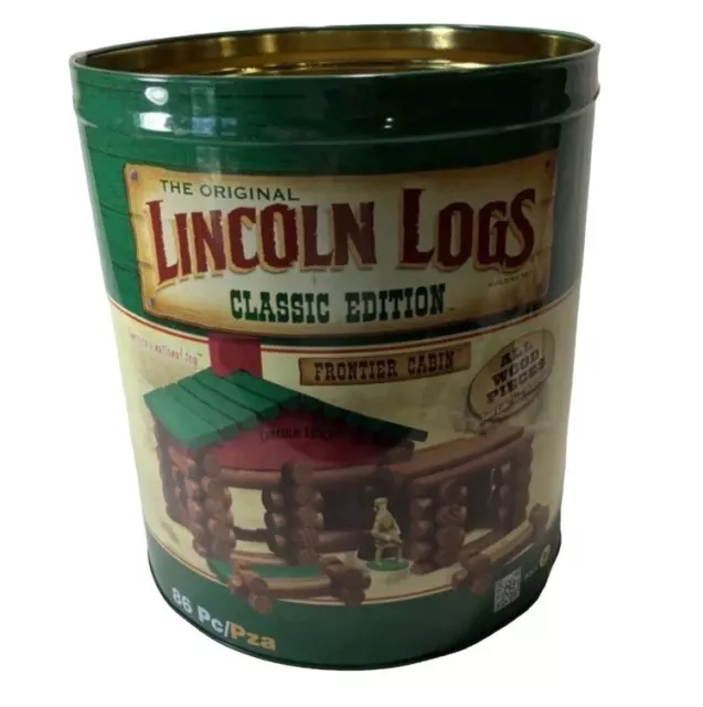 The Original Lincoln Logs Classic Edition Tin 86 Pieces Frontier Cabin Complete