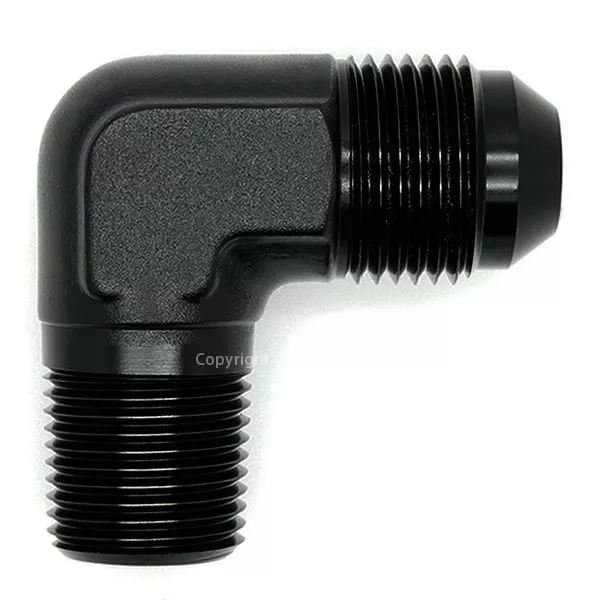 AN-6 BLACK JIC Flare to 1/8 NPT 90 DEGREE MALE ELBOW Oil Hose Fitting Adapter