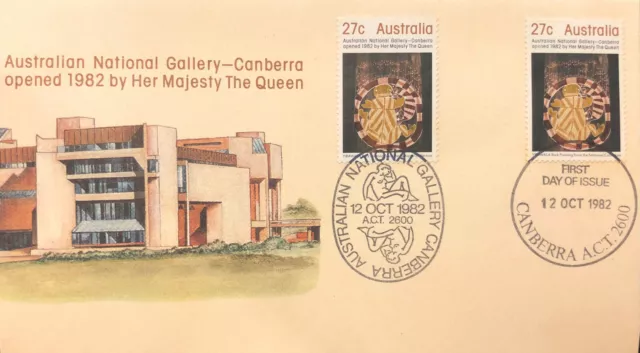 Australia 1982 Opening of National Gallery Canberra by QE II, dual postmark FDC