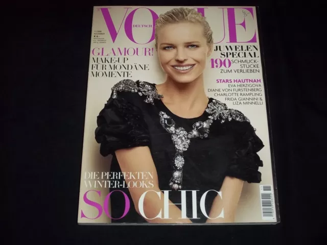 2008 November Vogue Deutsch Magazine - Eva Herzigova - Front Cover - F 3279