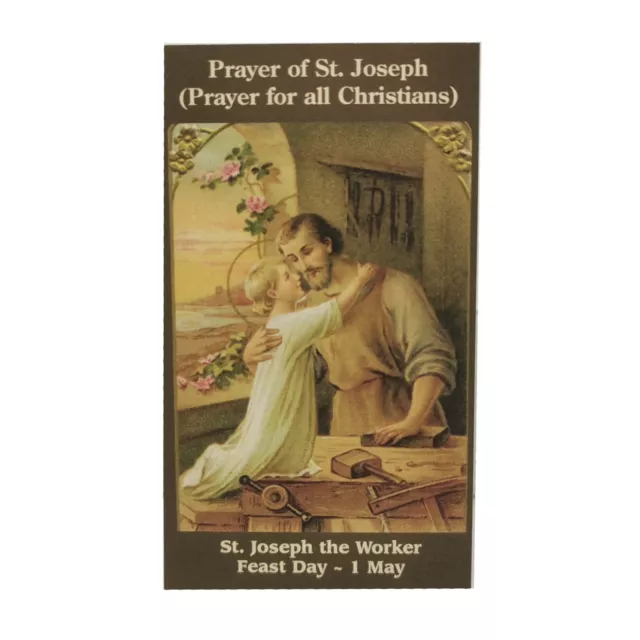 St.Joseph Il Lavoratore Preghiera Scheda Citazioni 9cm Portafoglio Misura