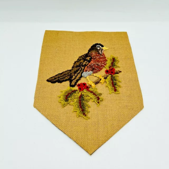 1971 Antiguo Hecho a Mano Rana Enganchado Joan Moshimer Navidad Robin Pájaro Primitivo