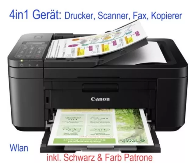 Wlan Canon PIXMA TR4650 4-in-1 Kombi Gerät: Drucker Scanner Fax Kopierer