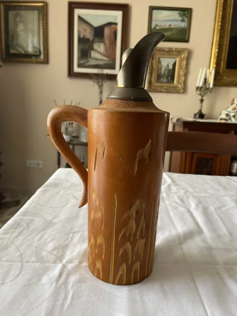 Thermos Vintage in Legno, Stile Macabo Aldo Tura