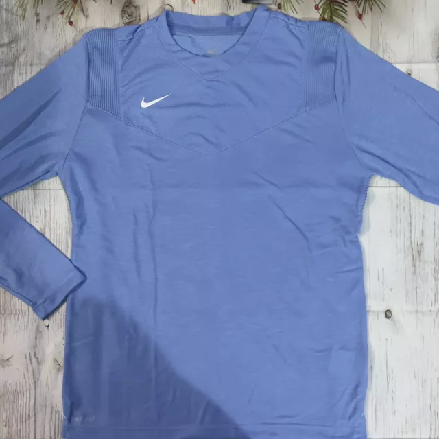 Nike Mens Dri-FIT Team Player Long Sleeve UV Crew Shirt University Blue Medium