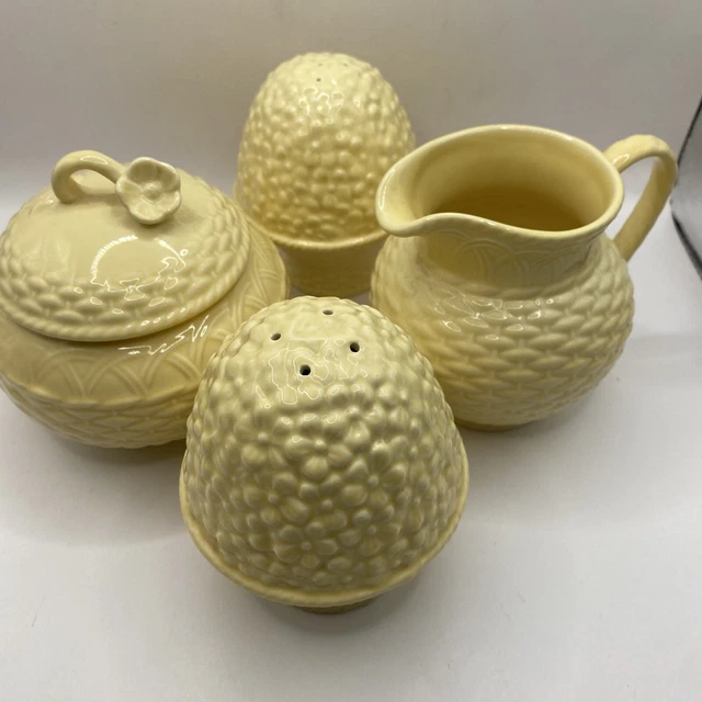 Mikasa Country Manor Saffron Creamer Sugar Salt & Pepper