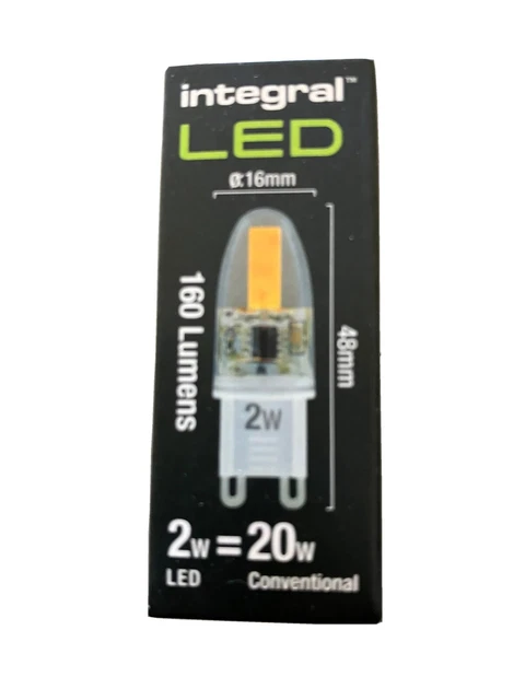 Integrale LED Warmweiß G9 2w = 20w, 160 Lumen, 2700k, Soforteinschalten (nicht Dim).