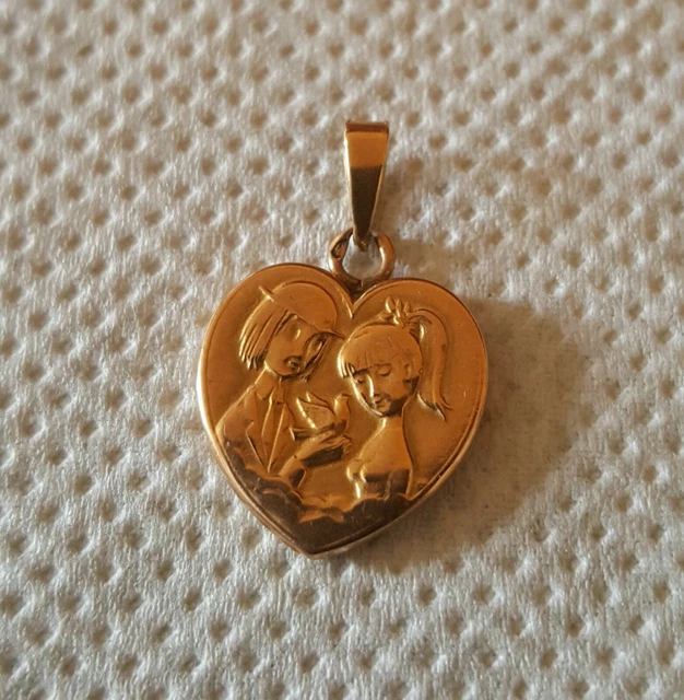 Pendentif Amoureux De Peynet En Or 18 Carats - Bijou Vintage Et Romantique
