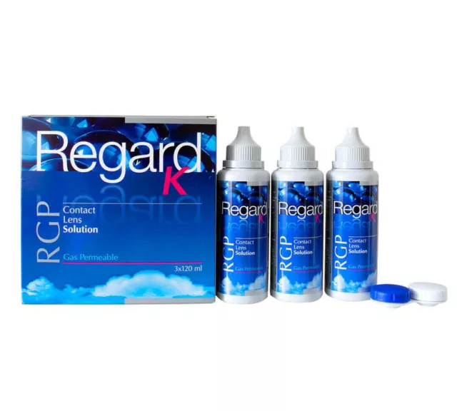 Regard K RGP, soluzione per lenti a contatto, 3 x 120 ml – fornitura per 3 mesi