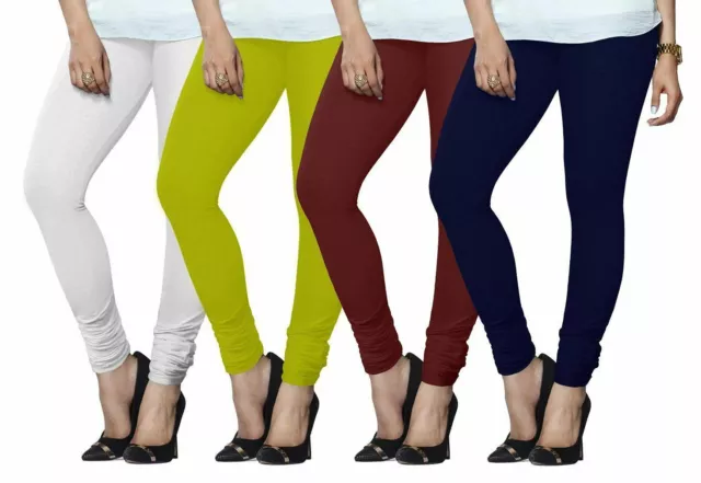 Wholesale Lot of 4 Pcs Women Churidar Legging Cotton 4 Way Stretch Yoga Pant 2